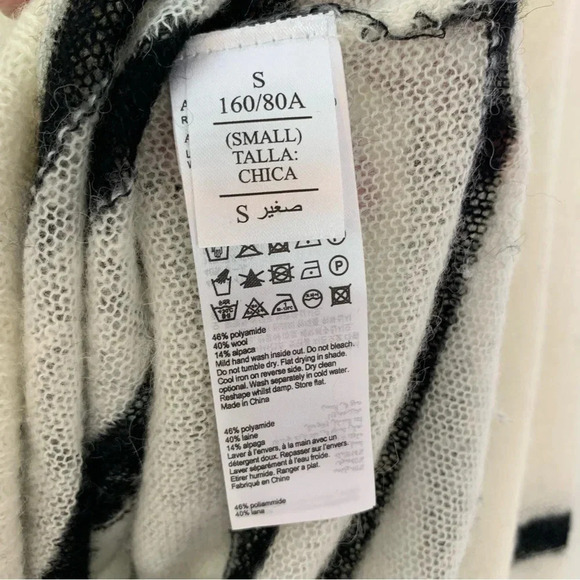NWT All Saints Lune Lightweight Wool Blend Sweater with Black Stripes Size S - Picture 9 of 10